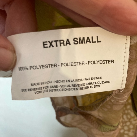 Vintage America Jeans Blouse Beige&Pastel Flowers Size XS NWT - Picture 9 of 10